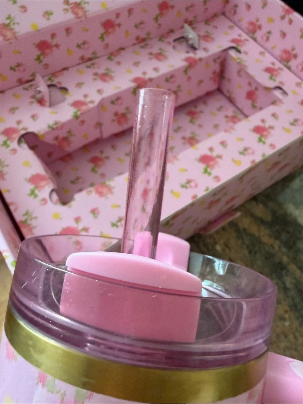 Love Shack Fancy Stanley Collab 30oz Pink Floral Tumbler with Bow Straw Topper - Picture 7 of 14